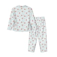 thumbnail image 2 of Wukai Strawberry Print Women's Pajama Set - Soft Long Sleeve Sleepwear for Comfort and Style-Large, 2 of 9