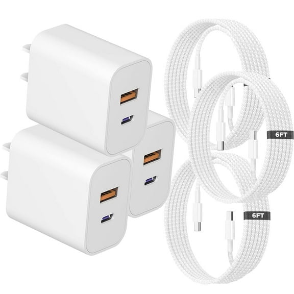 Jayuanone iPhone charger fast charging, for Apple iPhone 16 charger, 2 pack 20W PD fast charger & 6ft USB C to C cable compatible with iphone15/16, iPad, iPod
