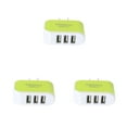 thumbnail image 4 of Wisewang Wall Charger 3 Port Plug Small Compact USB Power Adapter Safe Phone Charging Cell Phones Cameras Socket Mobile Green 3Set, 4 of 6