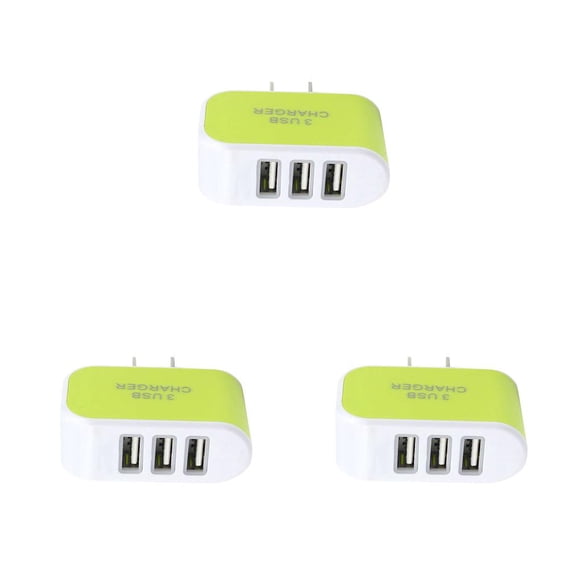 Adaptador de Pared Sidaley USB 3 Puertos para Teléfono Móvil Enchufe Europeo/Estadounidense