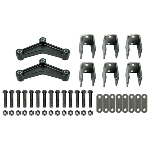 KOJEM Trailer Shackle Kit for Double Eye Springs Tandem Axle Suspension Trailer Leaf Spring Hanger Kit