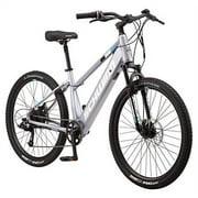 Schwinn Amalgam Adult Electric Bike, 17-Inch Hybrid Aluminum Frame, 7 Speed, 27.5-Inch Wheels, 375Wh Battery, Matte Grey