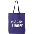 thumbnail image 1 of Red, White & Booze Cotton Canvas Tote Bag, 1 of 1