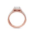 thumbnail image 5 of AFFY 1.50CT Princess & Round Moissanite Diamond Halo Bridal Ring Set in 10K Solid Rose Gold-4, 5 of 8