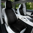 thumbnail image 3 of FH Group Universal Fit Doe16 Faux Cozy Soft Fluffy Warm Fur Car Seat Cushions Fit For Car Truck SUV Van, Comfortable, Warmth & Breathable  – Black Front Set, 3 of 9