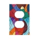 thumbnail image 1 of Placas de interruptor de luz dúplex de textura abstracta colorida de mediados de siglo decorativas de un solo receptáculo cubierta de salida placa de pared placa frontal eléctrica para decoración de s, 1 of 1