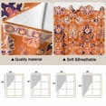 thumbnail image 3 of Boho Orange Kitchen Window Curtains, Swag Curtains Valance for Bedroom Living Room Bathroom, Country Style Bohemian Floral Retro Tribal Rod Pocket Window Curtain Block Drapes 2 Panels 36"x45", 3 of 9