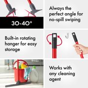 Tyroler Bright Tools Push&Pull Floor Squeegee | 17.3 Head Made of 100% Silicone | Anti-Rust Handle
