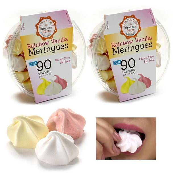 2 Boxes Rainbow Vanilla Meringues Cookies Gluten Fat Free Snacks Kosher Sweets