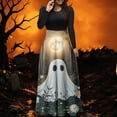 thumbnail image 5 of LEKWK Halloween Dresses for Women Graphic Print Long Sleeve Maxi Dress Crewneck Vintage Funny Holiday Party Cosplay Medieval Dress, 5 of 6