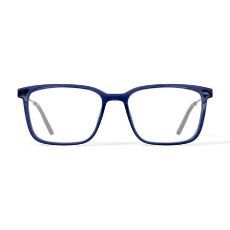 TiFlex Men's T1775 Square Prescription Eyeglasses with Case, Navy