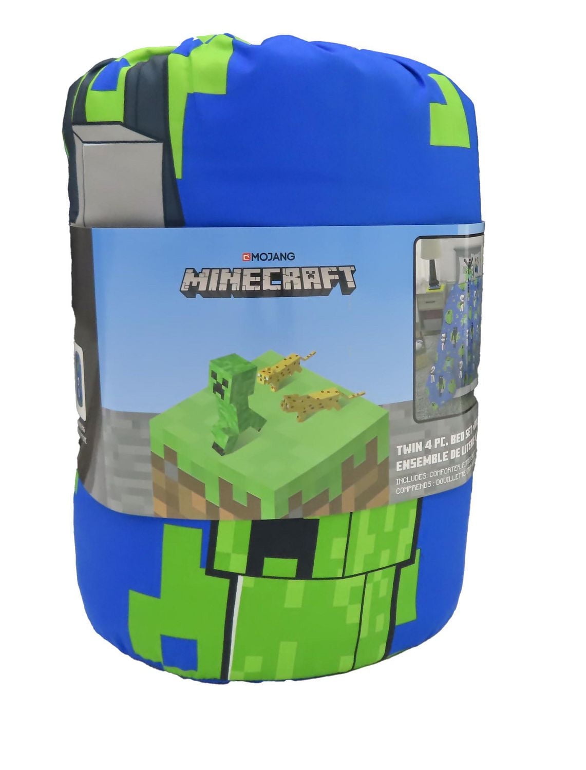 Minecraft Twin 4 Piece Bed Set + Bonus Bag
