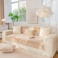 thumbnail image 3 of Soft Velvet Sofa Covers 2 3 4 Seater Non-Slip Couch Sofa Slipcovers Sofa Cushion Covers Furniture Protectors for Pets/Kids/Dogs, Light Camel, 3 Seater, 3 of 9