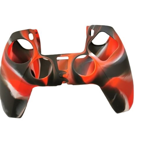 EIMELI pour Manette PlayStation 5 PS5, Étui de Protection en Silicone avec Poignée, Noir+rouge