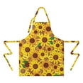 thumbnail image 2 of Brown Yellow Sunflower Pattern Apron-Garden Aprons for Women with Pockets-Cotton Linen Waterproof Kitchen Cooking Gardening Aprons Adjustable for Kitchen,Cooking,BBQ and Salon 33x27 Inch, 2 of 7