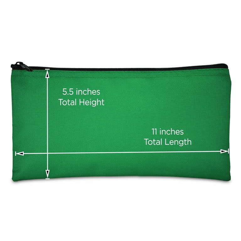 2-Pack PU Leather Money Bags - 11x6.1 Inch Cash Pouches For Cash, Coins, Receipts (Black & Green)