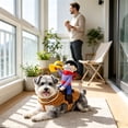 thumbnail image 4 of Cowboy Rider Dog Costume, Knight Style Pet Clothes With Doll And Hat, Halloween Pet Outfit For Small To Medium Dogs,S, 4 of 5