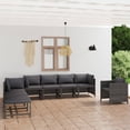 thumbnail image 1 of vidaXL 8 Piece Garden Lounge Set with Cushions Poly Rattan Grey, 1 of 5