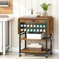 thumbnail image 5 of HOOBRO Foldable Heat Press Table, Movable Heat Transfer Stand, Vinyl Roll Holder and 4 S-Shaped Hooks, Mobile Workbench Cart for DIY Sublimation, T-Shirts Heat Transfer Project, Rustic Brown BF84CJ01, 5 of 9