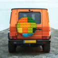 thumbnail image 6 of Goofa Colorful Building Blocks Pattern Universal Tire Cover for Jeep, SUV, Truck, and Trailer – Waterproof, UV-Resistant,Easy to Install, Fits 14"-17" Tires-15 inch, 6 of 6
