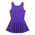 thumbnail image 4 of Aislor Big Girls Rhinestone Mesh Back Dance Dress Ballet Ice Skating Tutu Dress, 4 of 7