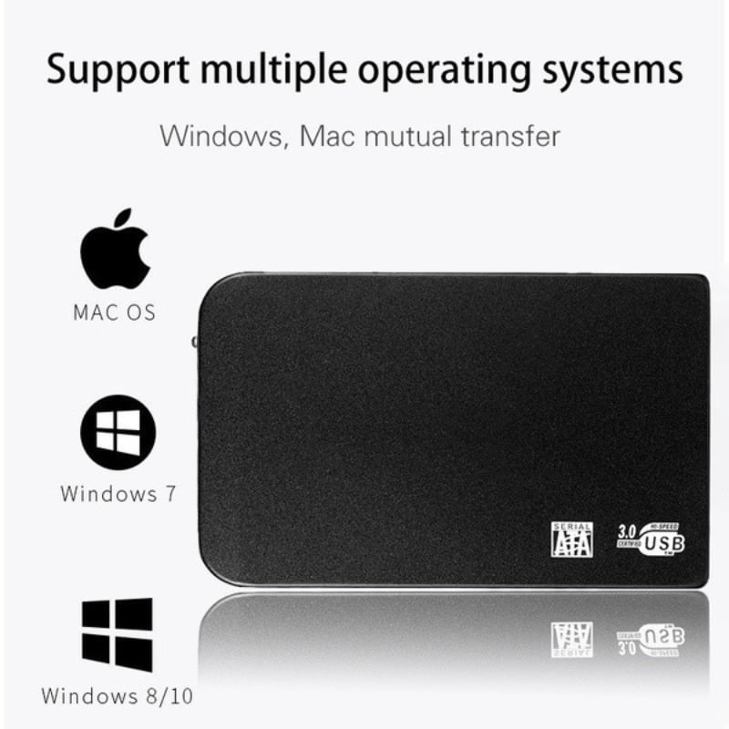 Hent 8TB External USB Hard Drive — Portable Mobile Storage & Backup, Ultra-Slim Memory Expansion Device (USB 3.0) — Compatible with PC, Mac, and Laptops (Black)