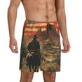 thumbnail image 2 of Rateoe 1860s Style American Cowboy Print Men's Lounge Shorts – Soft & Breathable Pajama Bottoms with Pockets, Elastic Waistband, Lightweight Sleepwear for Nightwear & Loungewear-Medium, 2 of 6