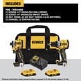 thumbnail image 2 of Kit de taladro/destornillador y destornillador de impacto DEWALT 20V MAX* XR, 2 of 8