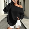 thumbnail image 3 of FAHUOMU Women's Off Shoulder Sweatshirt Long Sleeve Pullover Tops Fall Winter Fashion Oversized Causal Clothes, 3 of 9