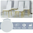 thumbnail image 4 of White Dining Chairs Set of 4 with Gold Legs,Metal Kitchen Chairs Armless,Modern Kitchen Chair Set of 4 for Dining Room,High Back Dining Room Table Chair for Restaurant,Cafe (White), 4 of 14