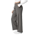 thumbnail image 6 of Women's Solid Color High Waist Straight Leg Dress Pants, Stretchy Work Slacks with Side Pockets, Comfortable Business Casual Trousers for Office Daily Wear Grey L, 6 of 8