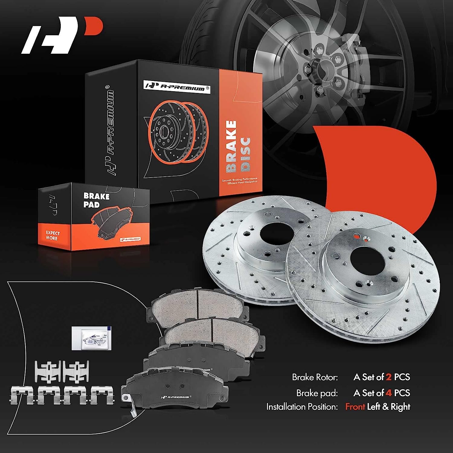 Detroit Axle Front Disc Brake Rotor & Ceramic Pad Kit For 1998-2002 Honda Accord V6