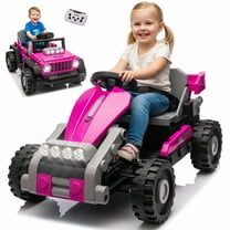 12V Build & Ride Electric Toy Car for Kids, Battery Powered DIY Assembly Ride on Vehicle with Remote Control, STEM Building Blocks, Buildable Ride on Toy, Ages 2–4 (Pink)
