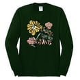 thumbnail image 2 of Wild Bobby Worship While You Wait Sunflower Pink and Yellow Inspirational/Christian Men Long Sleeve Shirt, Forest Green, X-Large, 2 of 6
