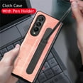 thumbnail image 6 of Allytech for Samsung Galaxy Z Fold 4 5G 2022 Case with Pen Holder, Slim Fit PU Leather Back Business Style Support Wireless Charging Folio Case for Galaxy Z Fold 4 (7.6 inch), Pink, 6 of 7
