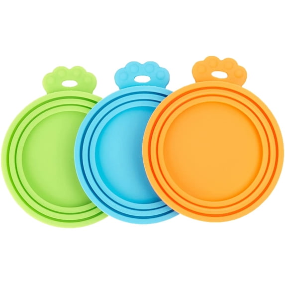HZKAICUN Silicone Pet Can Lids, Dog Cat Food Can Covers, Universal Size Can Tops, 1 fit 3 Standard Size Food Cans, BPA Free Dishwasher Safe