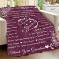 thumbnail image 3 of Grandma Blanket, Grandma Gifts from Grandkids, Birthday Gifts for Grandma from Grandson Granddaughter, Christmas Gifts For Best Grandma, Grandma Flannel Letter Throw Blanket " (Merlot Red)(30"x40"), 3 of 7