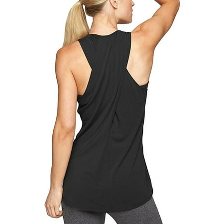 Women Casual Back Cross Tank Tops Round Neck Sleeveless Fitness Workout Shirts Stretchy Gym Running Raceraback Womens Activewear Tanks Tops Vest