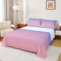 Castle Fairy Boys Girls Abstract Galaxy 4pcs Bed Sheets,Dreamy Princess King Sheets,Ombre Universe Cosmos Super Cozy Sheet Set,Luxury Bedroom Decor