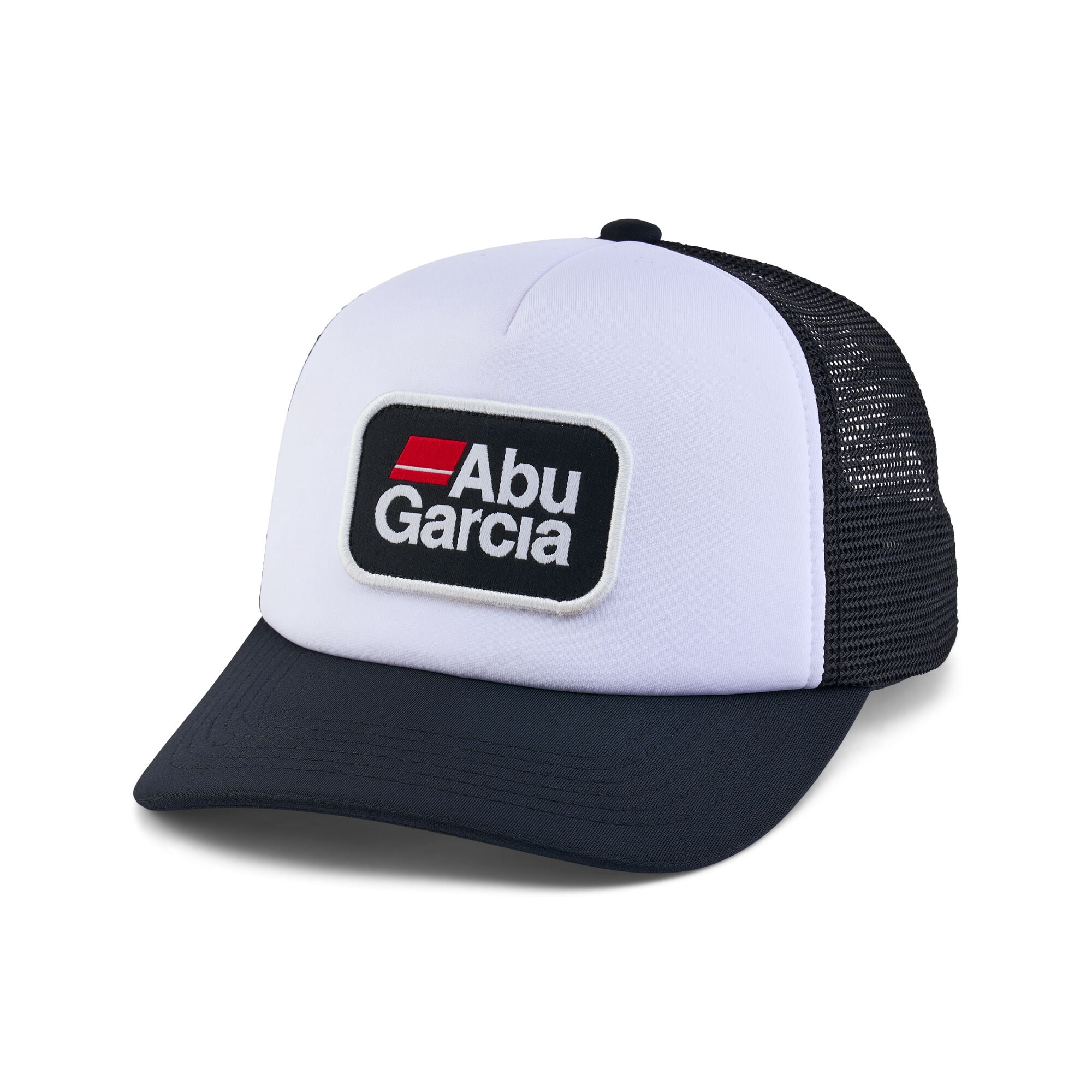 Abu Garcia Stacked Logo Foam Trucker Hat, White