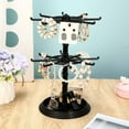 thumbnail image 2 of Lsupdaol 2 Pack Keychain Display Stand Rotating Jewelry 2 Tier Necklace Holder Plastic Spinning Bracelet Hanging Organizer Rotating Rack Earring Bracelet Stands for Vendors Malls Counter, 2 of 7