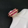 thumbnail image 4 of Bluebelljewels 2Ct Princess Lab Created Ruby Wedding Band Men's Ring 14K Yellow Gold Finish, 4 of 5
