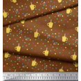 thumbnail image 2 of Soimoi Brown Velvet Fabric Boxes & Coffee Cups Decor Fabric Printed Yard 58 Inch Wide, 2 of 3
