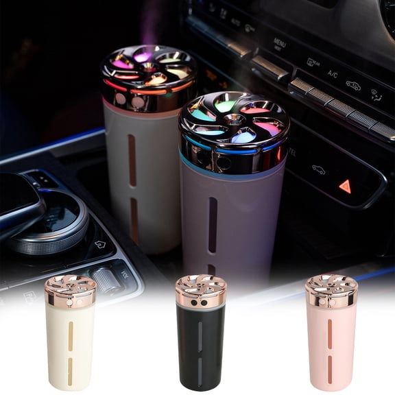 Ohmyroo Car Humidifier Aroma Diffuser, 260 ml USB Cup Holder Mist Machine With LED Light