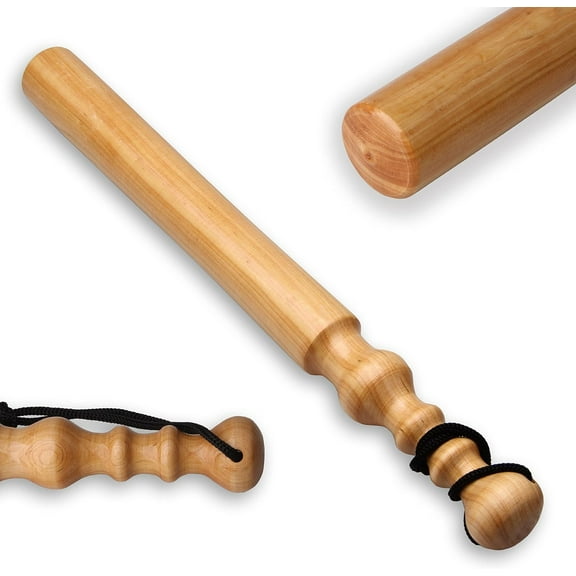 OROOTL Fly Fishing Priest Wooden Fishing Bat Tool Fish Whacker Fish Bat Head Fish Knock Stun with Lanyard, Dia 35mm