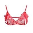 thumbnail image 3 of Conjunto de lencería y sujetador de encaje para mujer, ropa de dormir rojo, 3 of 9