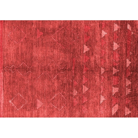 Ahgly Company Indoor Rectangle Solid Red Modern Area Rugs, 8' x 12'
