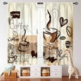 thumbnail image 5 of Coffee Curtains for Kitchen,Rustic Vintage Latte Cappuccino Cafe Theme Curtains Farmhouse Cafe Beans Drink Brown Window Treatment for Bedroom Living Room Bathroom 2 Panels,84X63 Inch, 5 of 5