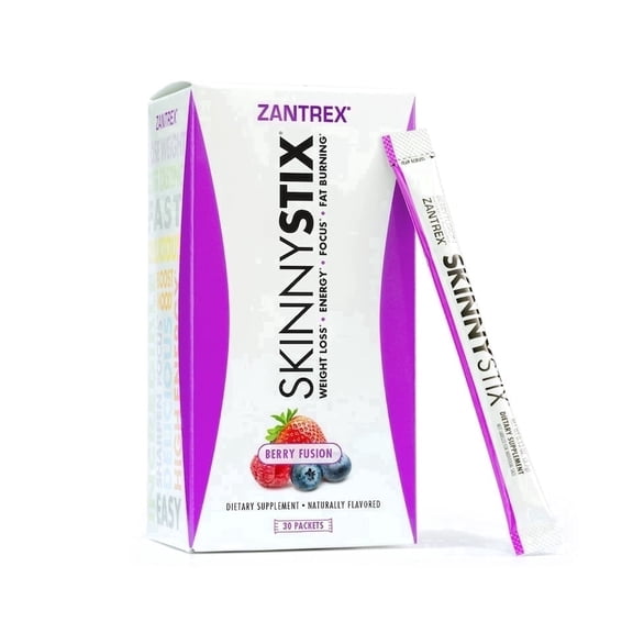 Zantrex SkinnyStix – Energy, Appetite Support, Weight Management Drink Mix, 10 Calories, Mixed Berry, 30 Packets