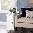 thumbnail image 2 of Linon Bartow Table d'Appoint de Rangement Multifonction Station de Recharge en Bois Blanc, 2 of 15